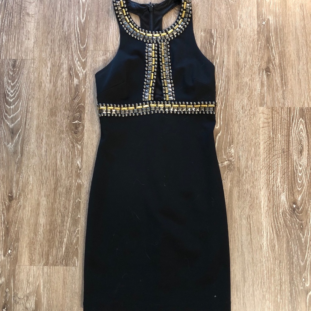 Black studded Bebe dress